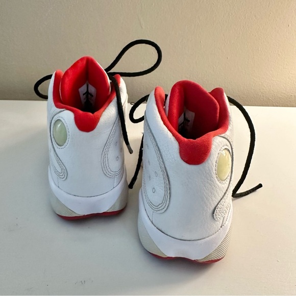 Air Jordan White and Red Retro 13 Alternate History of Flight High Top Sneakers - Picture 6 of 10